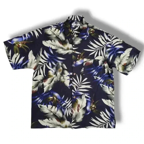 TOMMY BAHAMA SILK HAWAIIAN SHIRT - Picture 1 of 5